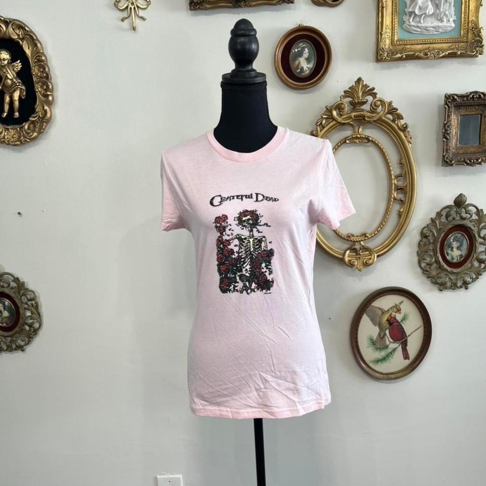 Vintage Grateful Dead Pink Cotton Band Tee Size Large Graphic T-Shirt